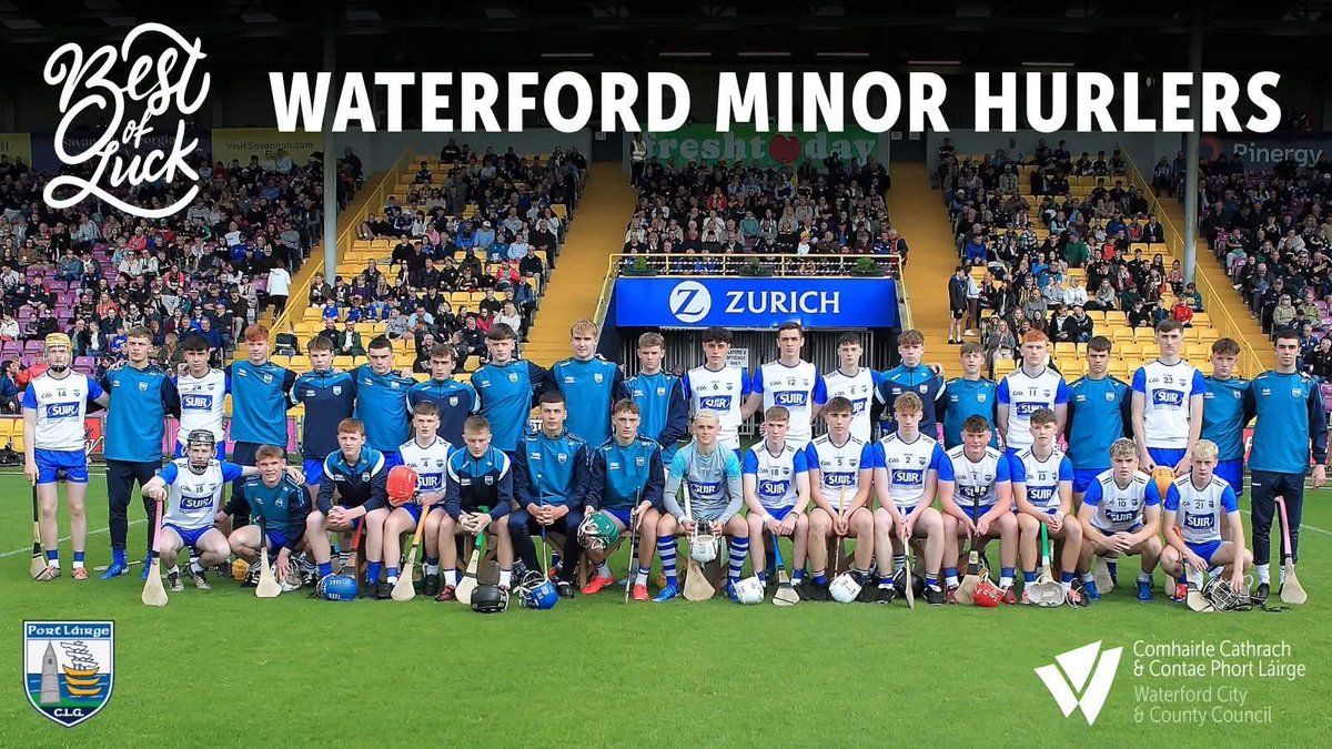 Good luck to the Waterford minors today. Well done to all involved in the development of the players along with <a href="/WaterfordGAA/">Waterford GAA</a> <a href="/DeiseUnderage/">Bord na nÓg Port Lairge</a> <a href="/WaterfordGAACG/">Déise Óg Waterford</a> coaching and games staff, volunteers  and administrators supporting all squads and teams