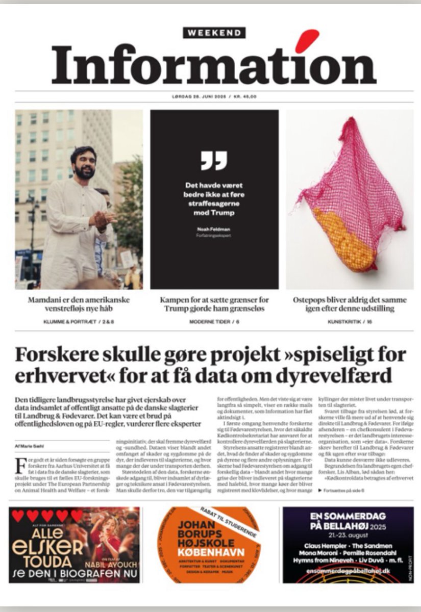 Jette Aagaard (@jette_aagaard) on Twitter photo Vild afsløring fra Marie Sæhl i <a href="/informeren/">Dagbladet Information</a>. Forskere skulle gøre projekt »spiseligt for erhvervet« for at få adgang til data om dyrevelfærd. For styrelse har givet L&F ejerskab på data.
Det kan være et brud på offentlighedsloven og brud på EU-regler, vurderer eksperter Vild afsløring fra Marie Sæhl i <a href="/informeren/">Dagbladet Information</a>. Forskere skulle gøre projekt »spiseligt for erhvervet« for at få adgang til data om dyrevelfærd. For styrelse har givet L&F ejerskab på data.
Det kan være et brud på offentlighedsloven og brud på EU-regler, vurderer eksperter