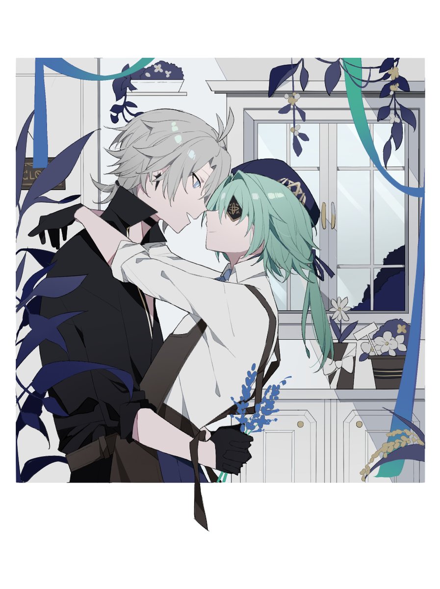 💙💚
大月卡頭像真的好般配......
腦補一下模特白跟花店店長夏，我人沒了☺️

#HonkaiStarRail #白厄 #那刻夏 #厄夏