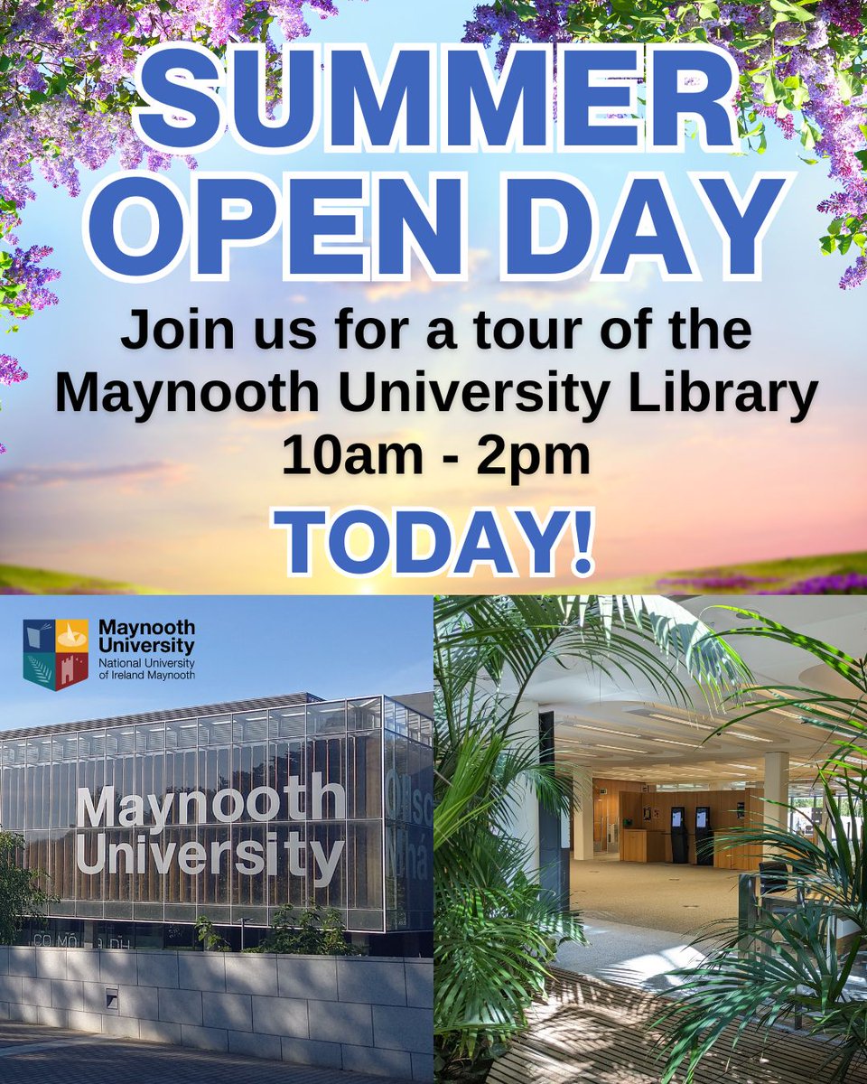 Maynooth University Library (@library_mu) on Twitter photo Today's the day, the <a href="/MaynoothUni/">Maynooth University</a> Summer Open Day is here! The library is open for tours from 10am to 2pm—come say hi and explore the space.🌞
#MUOpenDay #MaynoothUniversity #HappeningNow Today's the day, the <a href="/MaynoothUni/">Maynooth University</a> Summer Open Day is here! The library is open for tours from 10am to 2pm—come say hi and explore the space.🌞
#MUOpenDay #MaynoothUniversity #HappeningNow