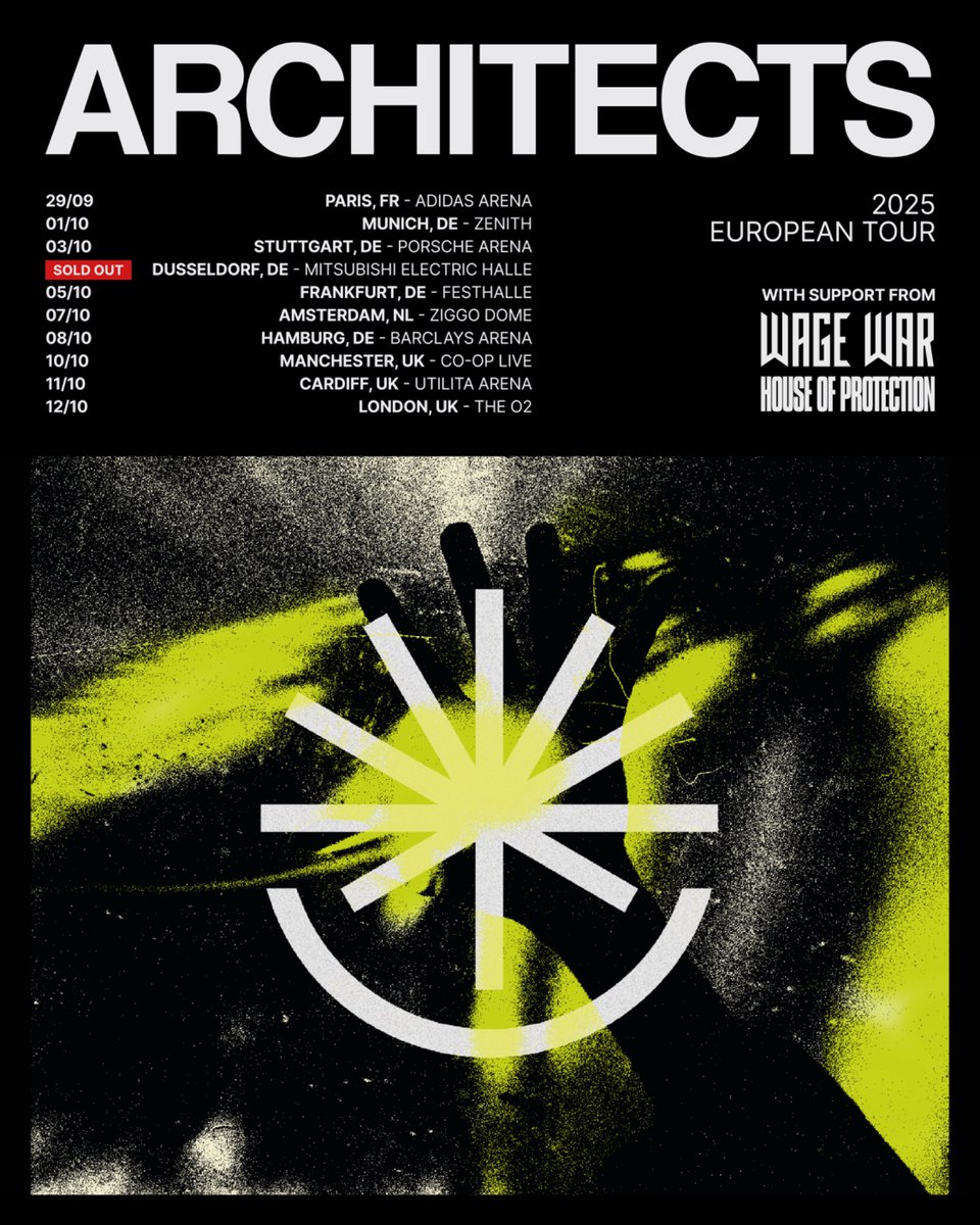 Architectsuk's tweet image. Dusseldorf sold out! Munich 95% sold. More Cardiff tickets will be released soon.