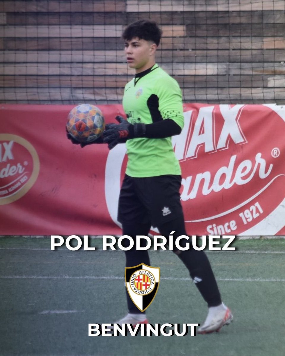 Unió Atlètica d'Horta 💯 (@uahorta) on Twitter photo FITXATGE!✍🏽
Pol Rodríguez és la nova incorporació a la <a href="/uahorta/">Unió Atlètica d'Horta 💯</a> 👏🏽
Procedent del juvenil del CF Montañesa, és un porter amb caràcter i agilitat sota pals💪🏽
Benvingut, Pol!🤝🏽
Som-hi, Horta!⚪️⚫️ FITXATGE!✍🏽
Pol Rodríguez és la nova incorporació a la <a href="/uahorta/">Unió Atlètica d'Horta 💯</a> 👏🏽
Procedent del juvenil del CF Montañesa, és un porter amb caràcter i agilitat sota pals💪🏽
Benvingut, Pol!🤝🏽
Som-hi, Horta!⚪️⚫️