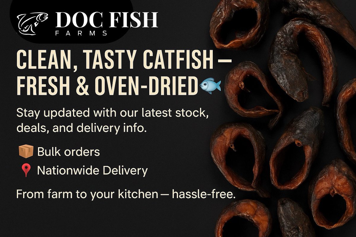 We just launched our WhatsApp Channel! 🎉
Want clean, tasty catfish delivered to your doorstep?

Follow us for product updates, promos &amp; farm-fresh news.

👉  🔗 whatsapp.com/channel/0029Vb…
#DocFishFarms #CatfishBusiness