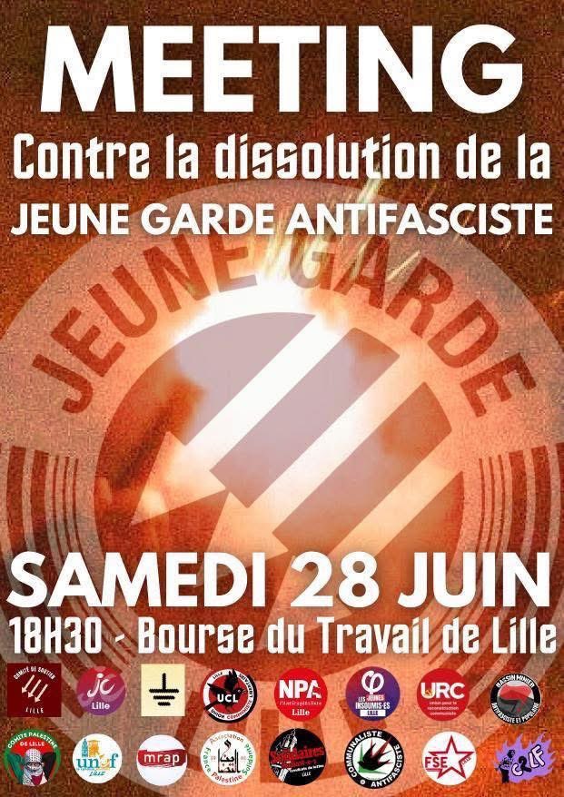 OffensiveEco's tweet image. Aujourd’hui 18h30 à la bourse du travail de Lille-Fives : meeting contre la dissolution de la @jeune_garde
De nombreuses organisations - dont l’Offensive - y prendront la parole pour dénoncer le scandaleux alignement du gouvernement sur les demandes de l’extrême-droite violente.…