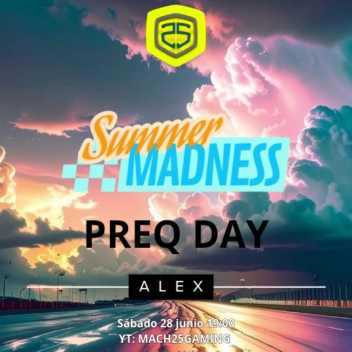 Anexion Racing Team (@anexionracing) on Twitter photo 💢PRE-Q DAY💢
#SummerMadness
19:00 YouTube <a href="/Mach25Gaming/">Mach25 Gaming</a>
Empieza el verano loco!
Al volante #AXN_Alex24
Go go go! 💢PRE-Q DAY💢
#SummerMadness
19:00 YouTube <a href="/Mach25Gaming/">Mach25 Gaming</a>
Empieza el verano loco!
Al volante #AXN_Alex24
Go go go!