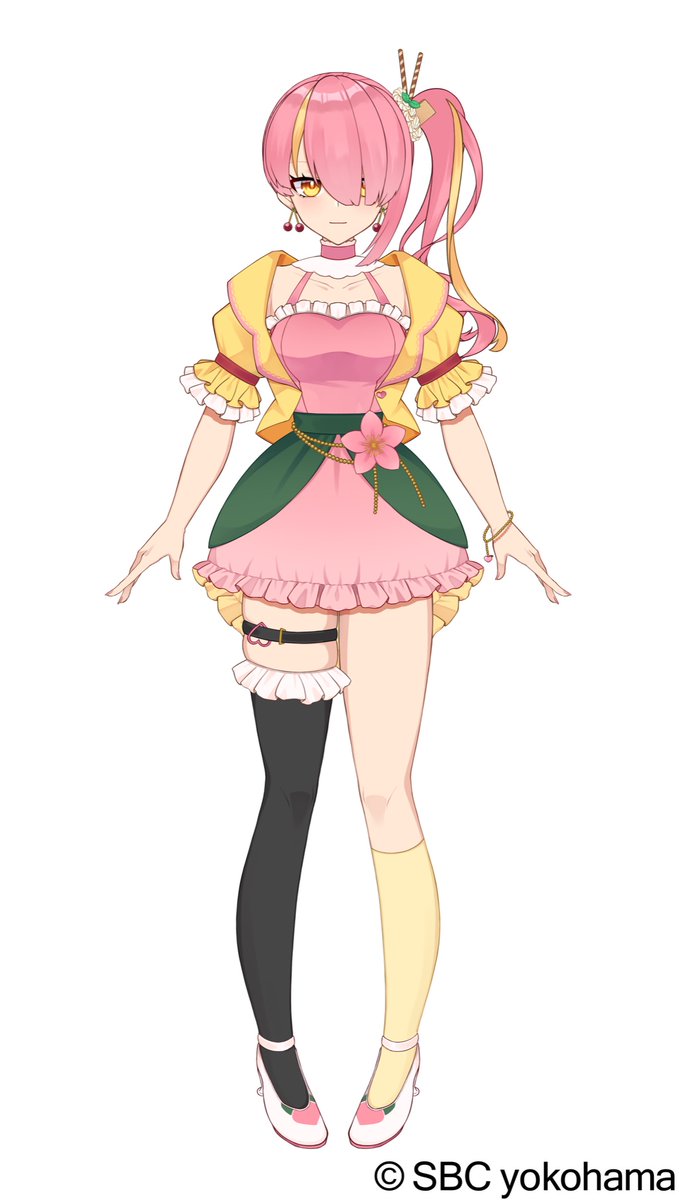 megi_ae's tweet image. #イラスト　#一次創作

Live2Dの練習用にキャラデザしました🥰
桃パフェの女の子です。