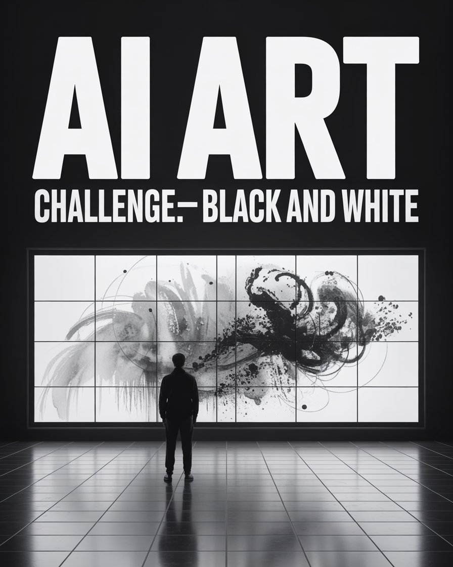muriellondon's tweet photo. 🖤🤍 AI ART - Challenge: BLACK AND WHITE

 Theme: Embrace the power of contrast. Play with light and shadow, texture and form. No colors allowed, just pure expression through black, white, and the space in between.

Rules:
Like, repost, and tag your friends.
I’ll be curating the selections myself.
Winners will be announced next week!