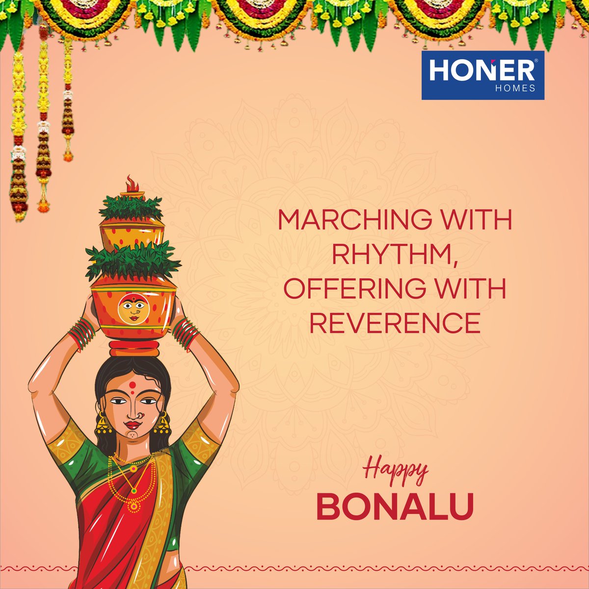 It is the rhythm of dappu, the devotion of the people, and the fearless spirit of Goddess Pochamma.
Let us celebrate this age-old tradition with pride and reverence. 🙏✨

#Bonalu #HappyBonalu #Festival #HouseOfHappiness #HOH #Honer #HonerHomes #WeAreHoner