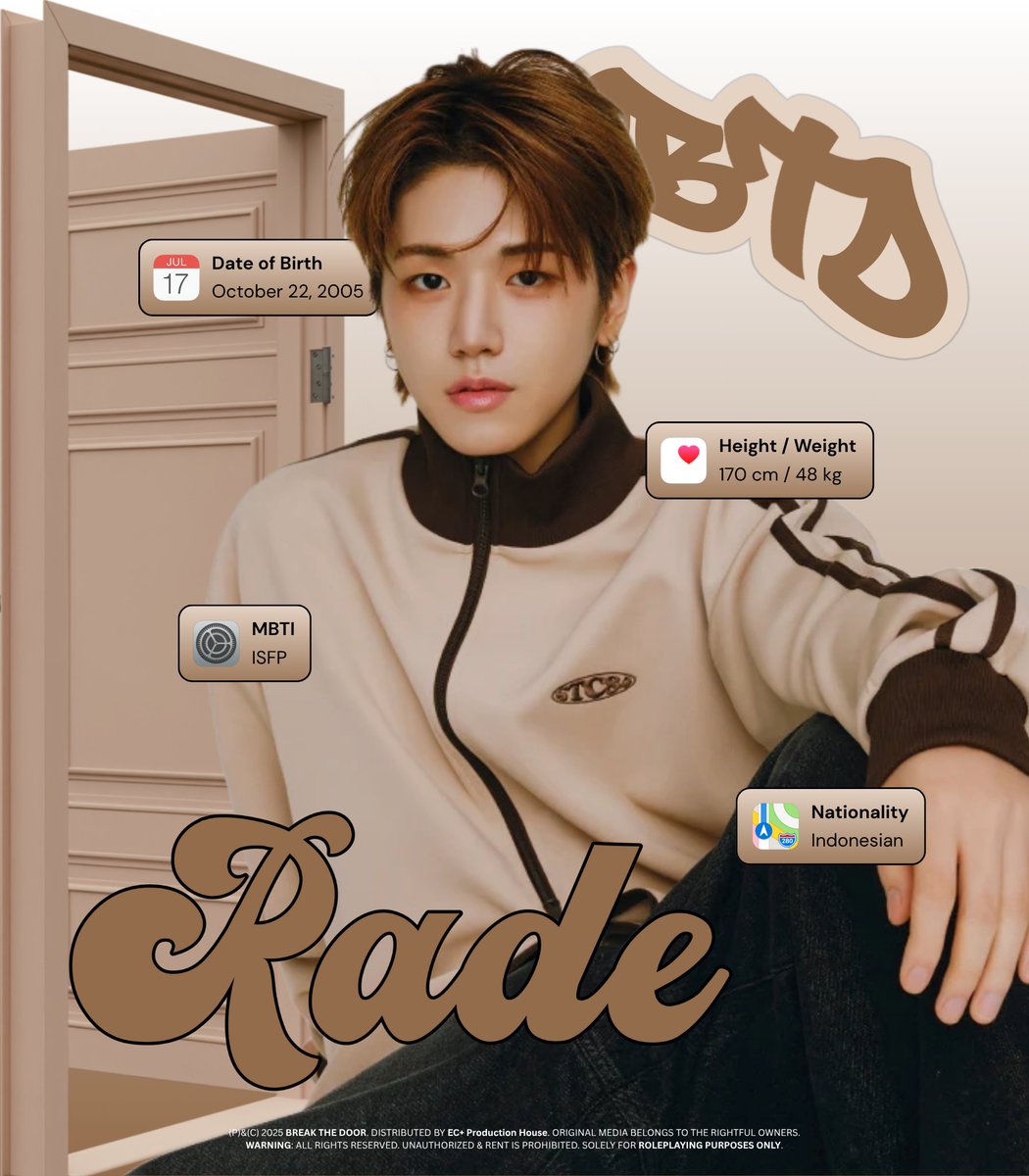 ️️
 ️️
 ️️
👊🏼💥🚪  [   𝘉𝙍𝗘𝖠𝙆 𝖳𝘏𝗘 𝖣𝙊𝝤𝖱   ]

His  randomness  that   feels  like
sunshine  melts  walls and hearts.
Meet our 𝘞𝘩𝘪𝘮𝘴𝘺 𝘉𝘳𝘦𝘢𝘬𝘦𝘳,     𝗥𝗔𝗗𝗘.

[              x.com/paradeku             ]
 ️️
 ️️
 ️️