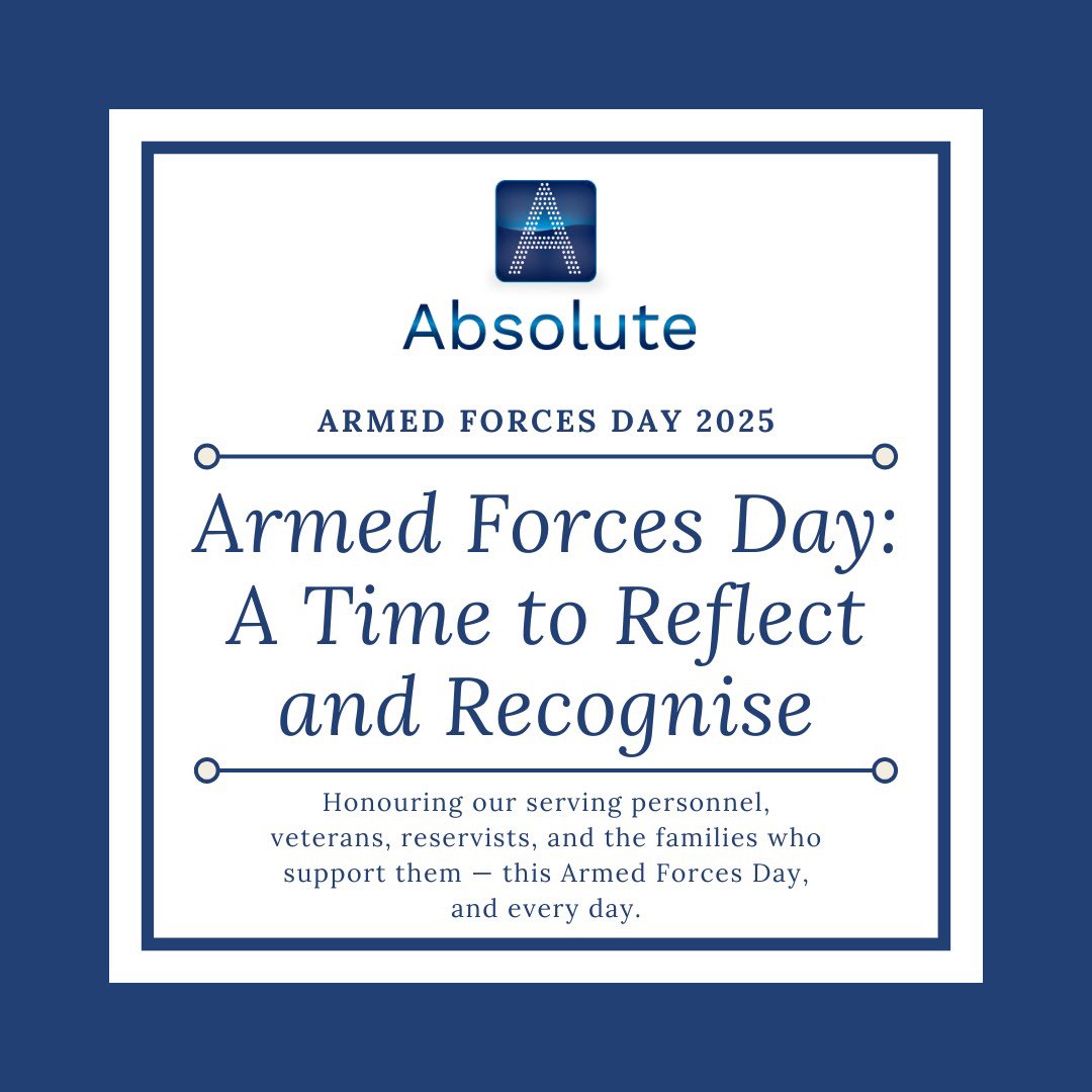At Absolute, we are proud to support the Armed Forces community — not just today, but every day. Thank you for your service, your sacrifice, and your unwavering commitment.

#ArmedForcesDay #SupportOurForces #ProudToSupport
