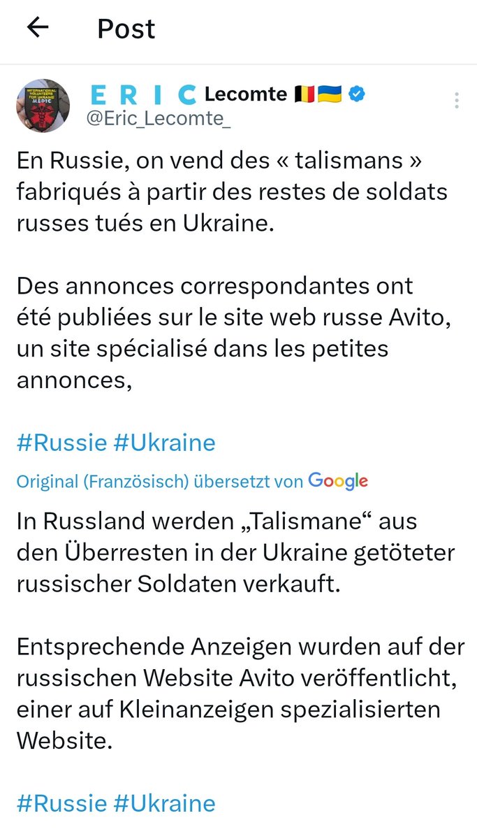 Zilly Flower Fellarina (@zillyflower) on Twitter photo Wenn man glaubte das 🇷🇺 Regime könnte unmenschlicher nicht werden.
Diese 🇷🇺 Aktion ähnelt den Ausschwitzer Lampenschirmen aus Menschenhaut.
🤬🤬🤬
<a href="/SimplyonWorld/">SimplyTheBest</a>
<a href="/Pummelzacke/">🪄Pummelzacke 🇺🇦</a>
<a href="/BrainIsaTool1/">BrainIsaTool #StandWithUkraine 🇦🇹🤝🇺🇦🤝🇪🇺</a>
<a href="/RicaSchlemmer/">Rica Schlemmer</a>
<a href="/DortmundaBerlin/">Volkat</a>
<a href="/isabelMon09/">🖤 🅘🅢🅐🅑🅔🅛🦋🇺🇦🇪🇺❤️🇩🇪</a>
<a href="/AnnaDeMilanese/">Anna</a> Wenn man glaubte das 🇷🇺 Regime könnte unmenschlicher nicht werden.
Diese 🇷🇺 Aktion ähnelt den Ausschwitzer Lampenschirmen aus Menschenhaut.
🤬🤬🤬
<a href="/SimplyonWorld/">SimplyTheBest</a>
<a href="/Pummelzacke/">🪄Pummelzacke 🇺🇦</a>
<a href="/BrainIsaTool1/">BrainIsaTool #StandWithUkraine 🇦🇹🤝🇺🇦🤝🇪🇺</a>
<a href="/RicaSchlemmer/">Rica Schlemmer</a>
<a href="/DortmundaBerlin/">Volkat</a>
<a href="/isabelMon09/">🖤 🅘🅢🅐🅑🅔🅛🦋🇺🇦🇪🇺❤️🇩🇪</a>
<a href="/AnnaDeMilanese/">Anna</a>