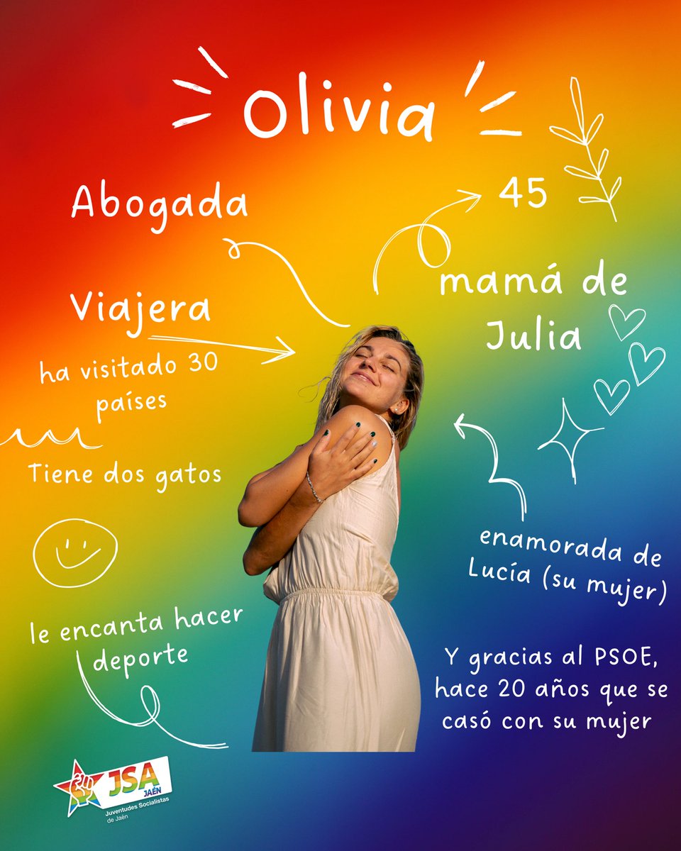 👩‍⚖️ Olivia es abogada, viajera, mamá de Julia, amante del deporte… y hace 20 años pudo casarse con la mujer que ama gracias a la legalización del matrimonio igualitario en España 🌈💍

Hoy celebramos su historia y la de tantas otras personas que viven el amor en libertad 🫶