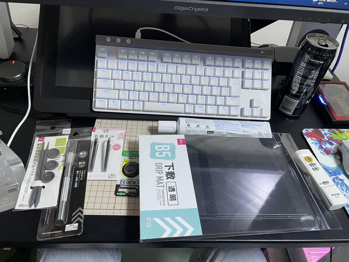 工具と材料揃えたからフラットケーブルの跳ね上がり対策と本体の電池交換を夜にやる😆