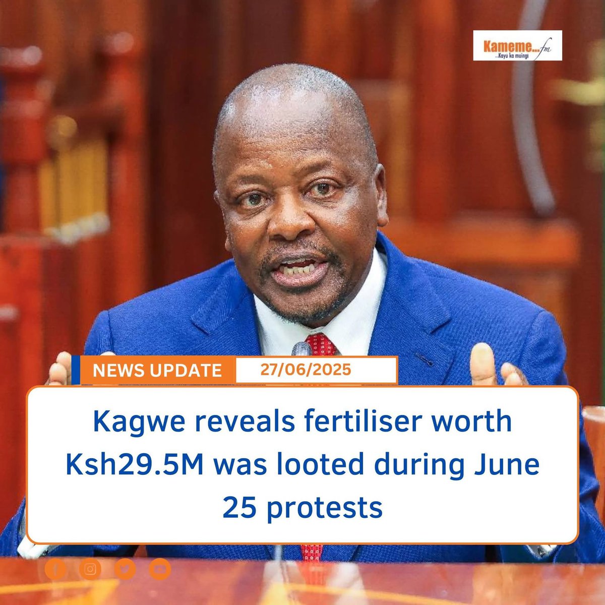 Mutahi Kagwe says 11,800 bags (590 tonnes) of fertiliser were looted during #SiriNiNumbers protests.

Let’s be honest go to any market, 99% of “beba beba” are from Luo Nyanza and Western. Kikuyus won’t carry that weight, but trust they’ll be the ones selling it after.

So should