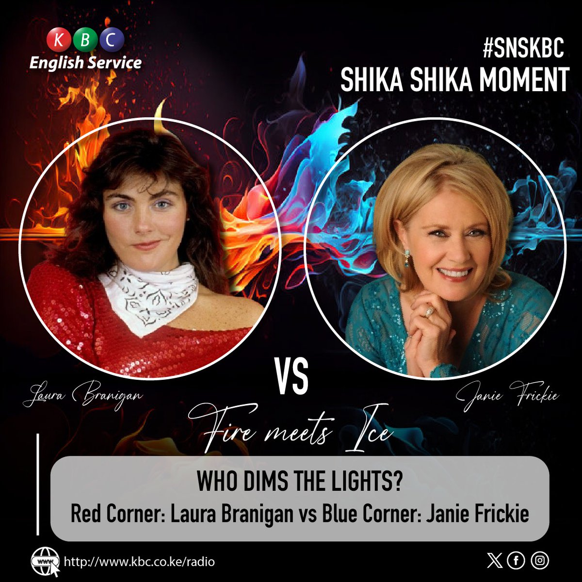 KBC English Service (@kbcenglish) on Twitter photo Saturday Night Show
Shika Shika Moment: Fire Meets Ice. What is your love request? Who dims the lights <a href="/kbcenglish/">KBC English Service</a> <a href="/johnkaranijk/">JOHN KARANI JK</a>? Red Corner: Laura Branigan vs Blue Corner: Janie Frickie. Goodtimes are back.
#snskbc Saturday Night Show
Shika Shika Moment: Fire Meets Ice. What is your love request? Who dims the lights <a href="/kbcenglish/">KBC English Service</a> <a href="/johnkaranijk/">JOHN KARANI JK</a>? Red Corner: Laura Branigan vs Blue Corner: Janie Frickie. Goodtimes are back.
#snskbc