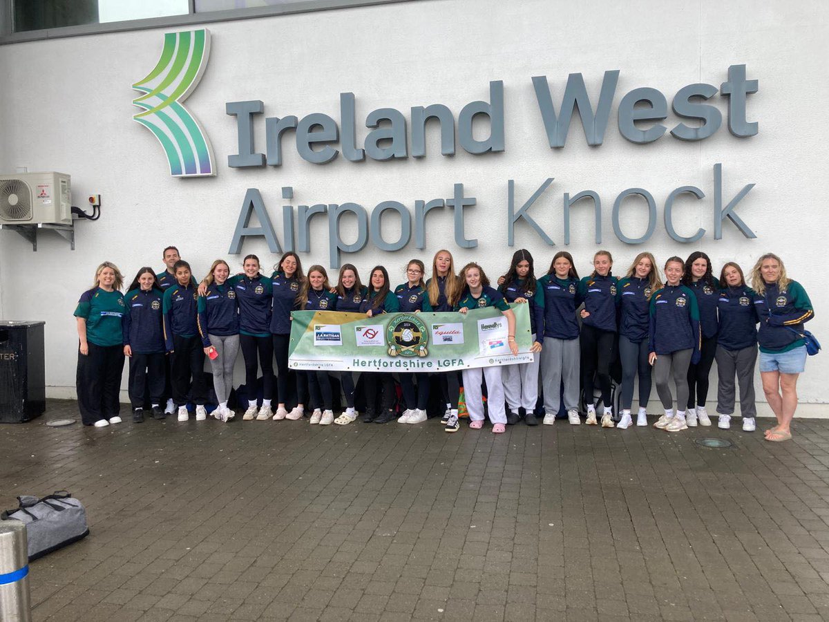 Best wishes to the U-15 Girls Hertfordshire LGFA County Team who arrived in from London yesterday on their way to Galway to take part in the John West Feile competition - best wishes girls enjoy 👍👍