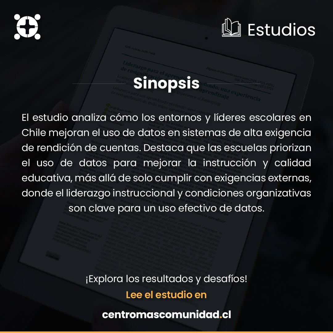 ¿Puede el #AprendizajeProfundo transformar el liderazgo escolar? 

Un estudio de +Comunidad analiza cómo equipos directivos resignifican su visión del aprendizaje y enfrentan desafíos en su implementación.

¡Léelo AQUÍ!
📥 bit.ly/44DY3Ri

#SomosMasComunidad