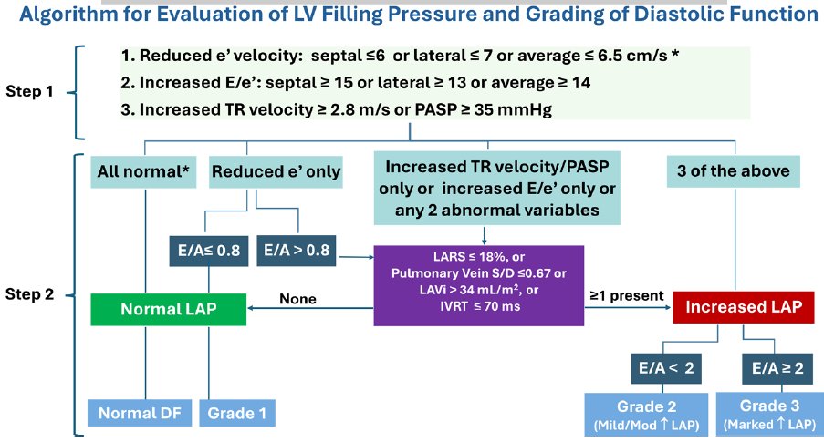 📢New Algorithm for Estimating LV Filling Pressure by Echo:
🔴increase in the number of patients in whom LV filling
pressure can be estimated
🟢only 2 cases of indeterminate LV filling pressure  and the majority had a definitive LV filling pattern
ahajournals.org/doi/10.1161/CI…