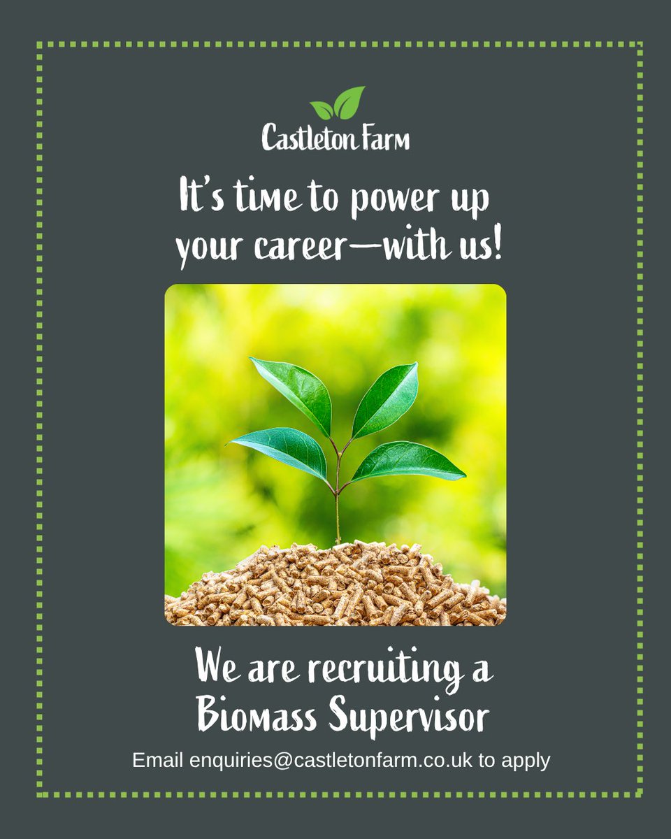 Castleton Farm (@castletonfarm) on Twitter photo We’re hiring a Biomass Supervisor! Join us at Castleton Farm to help run our renewable energy systems. On-site accommodation provided. Apply: enquiries@castletonfarm.co.uk 🌱 #Jobs #aberdeenshire #jobsaberdeenshire <a href="/rjmitch21/">Ross Mitchell</a> We’re hiring a Biomass Supervisor! Join us at Castleton Farm to help run our renewable energy systems. On-site accommodation provided. Apply: enquiries@castletonfarm.co.uk 🌱 #Jobs #aberdeenshire #jobsaberdeenshire <a href="/rjmitch21/">Ross Mitchell</a>