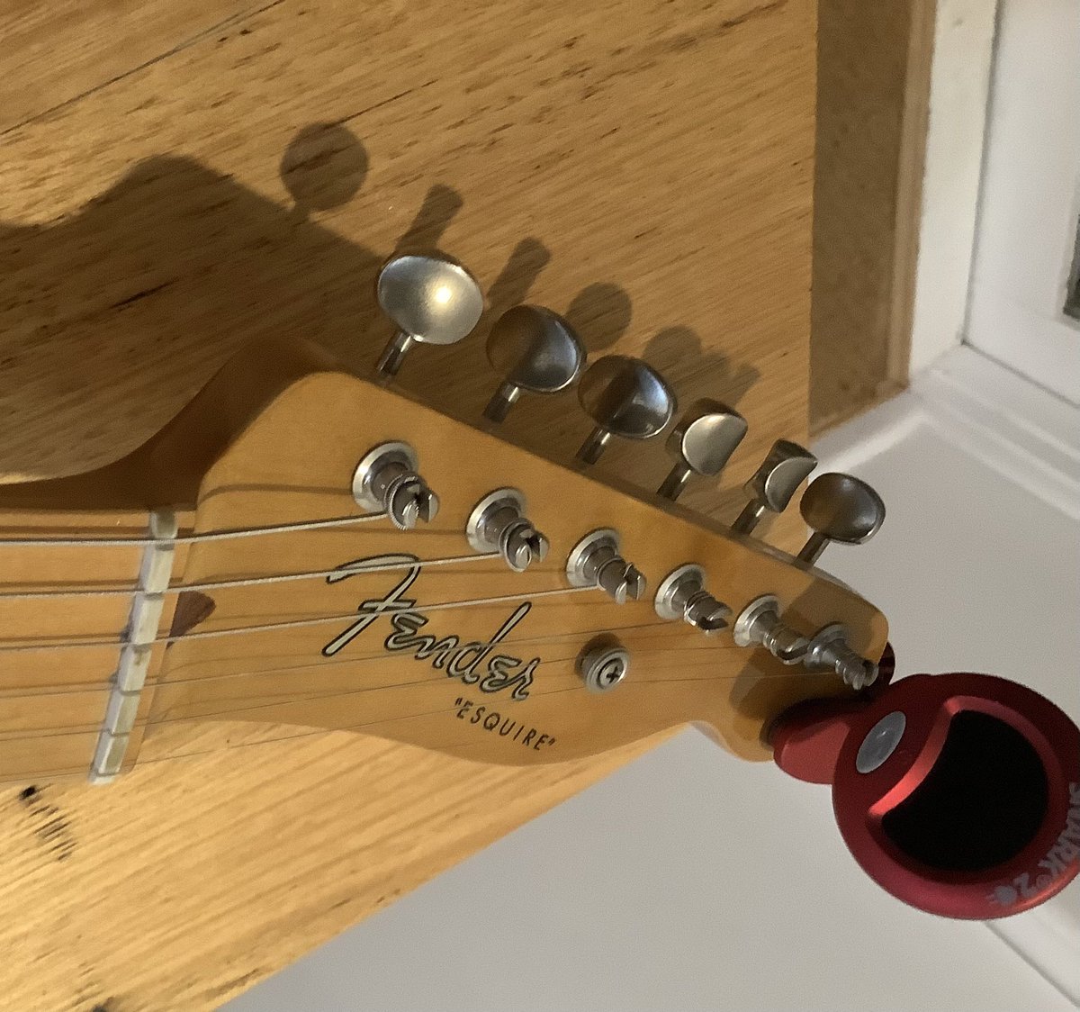 Mid winter Saturday night……new strings on the Esquire