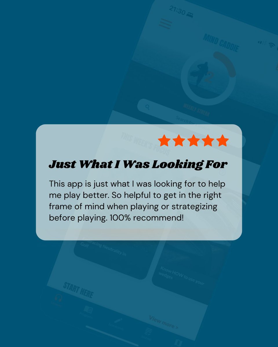 Thank you for another  5* app store review  
#mentalgolf #mindgolf #karlmorris #mindcaddie #golfpsychologist