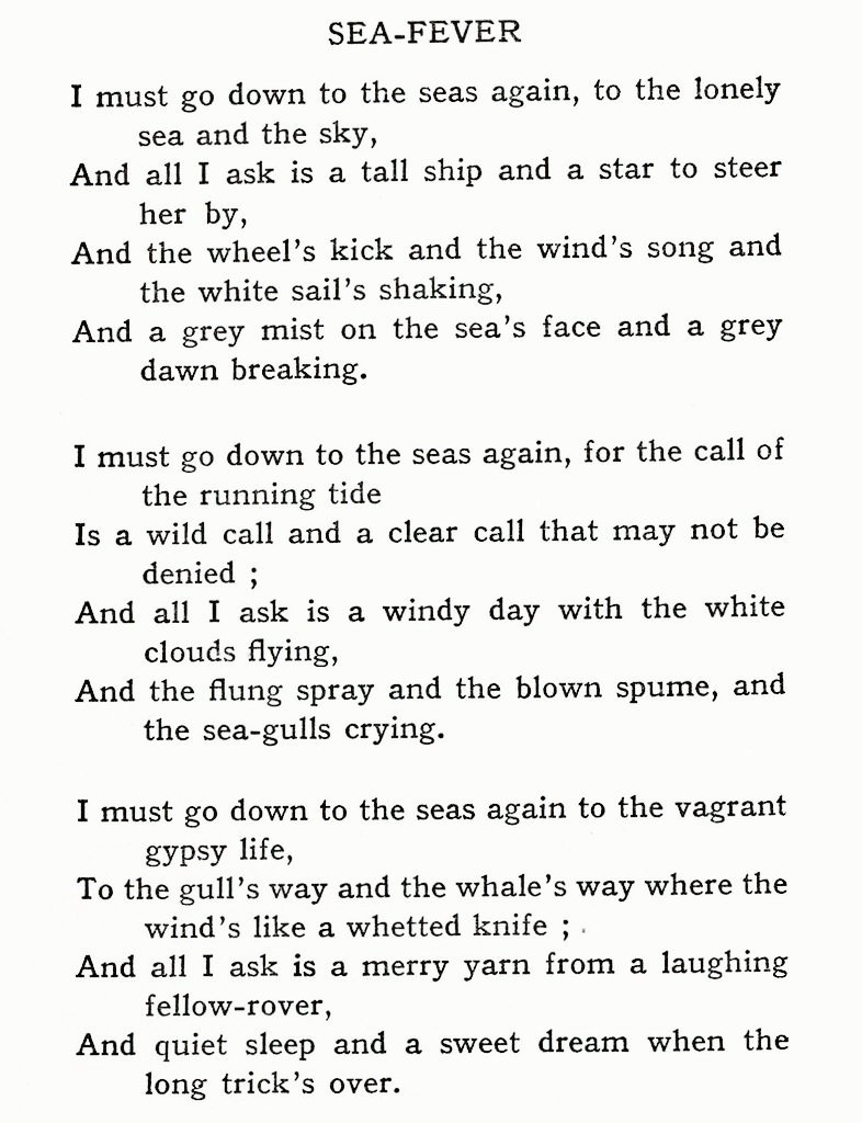 Poem of the Day ⛵️

• John Masefield •