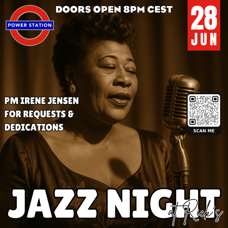 🎷✨ Jazz Night at Rick’s is on tonight!
Slide into 4 hours of smooth, sultry jazz starting at 8pm CEST. If you're looking for the start of a beautiful evening—this is it.#JazzNightAtRicks #3dXChat #PowerStation3dx