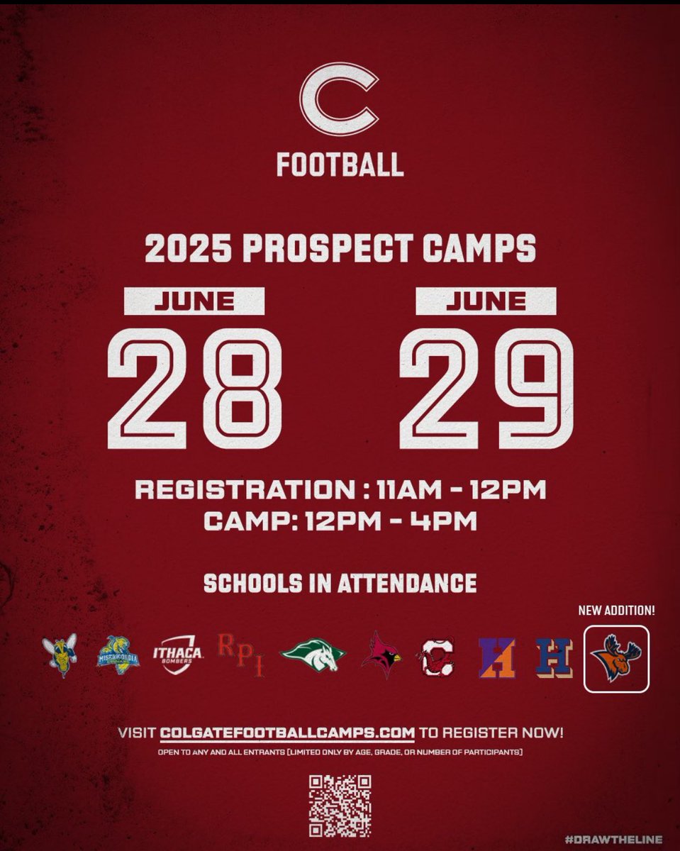Recruits….. Look for <a href="/CoachRabyJr/">Ed Raby</a> &amp; <a href="/coach_foley1/">Nolan Foley</a> at Colgate camp! 

Our staff will be there evaluating prospects and future Cardinals! Excited for a weekend full of Football!

#RollCards