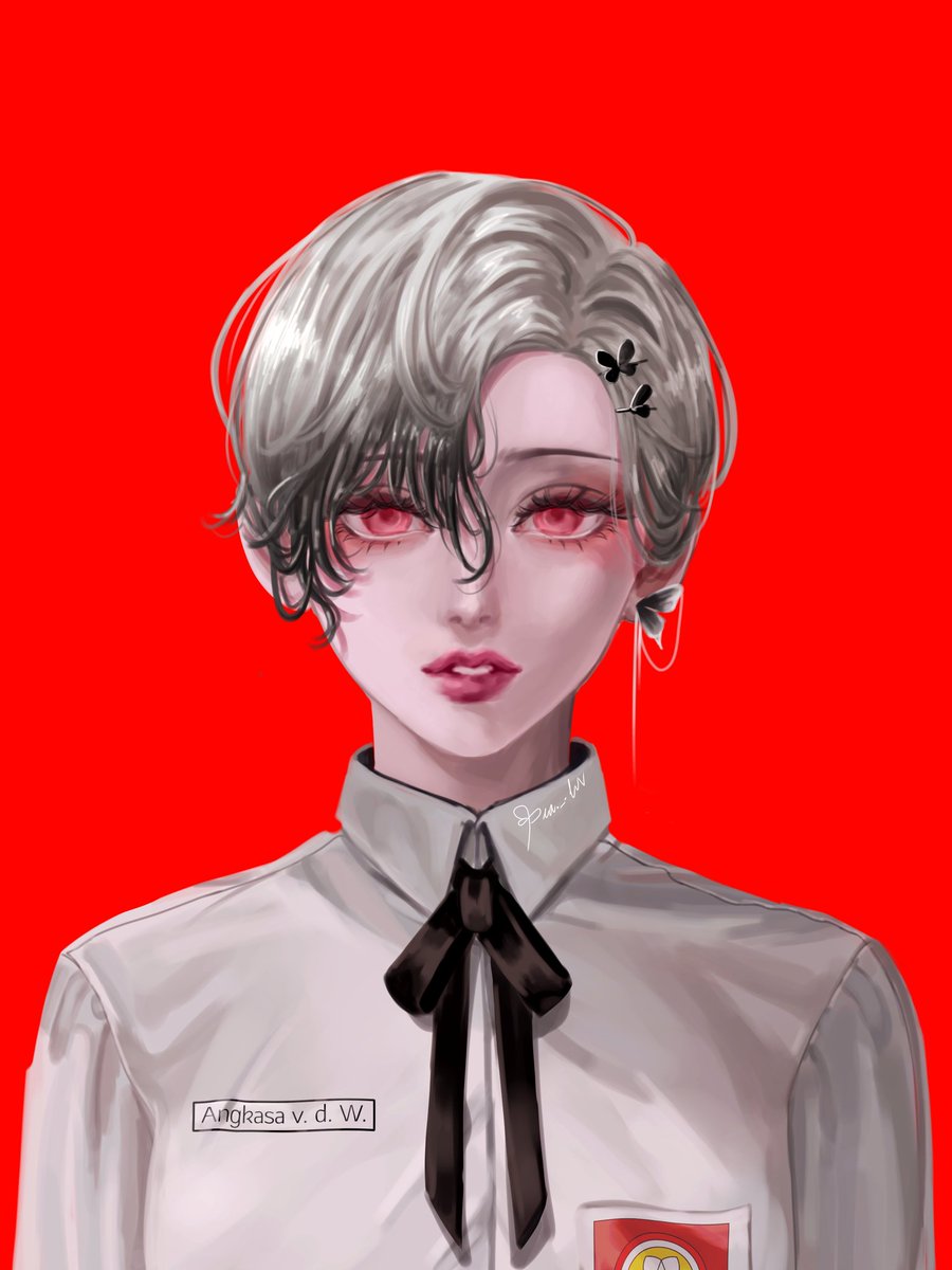 OC AU SMA indo~
Itu nametag nya emang Angkasa tapi nama dia Embun hehe