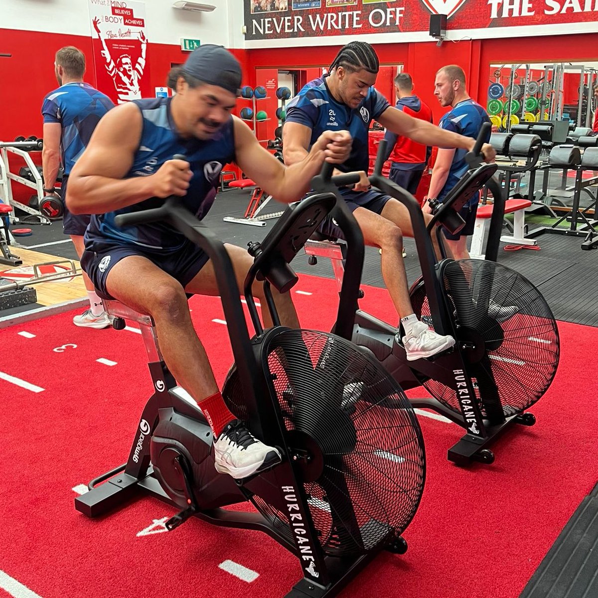 🥵 Our current non-playing Saints are keeping up the hard work 

Tough, rewarding sessions on the <a href="/GymGearUK/">Gym Gear</a> Hurricane Airbike to keep up fitness and continue their injury rehab 

#COYS