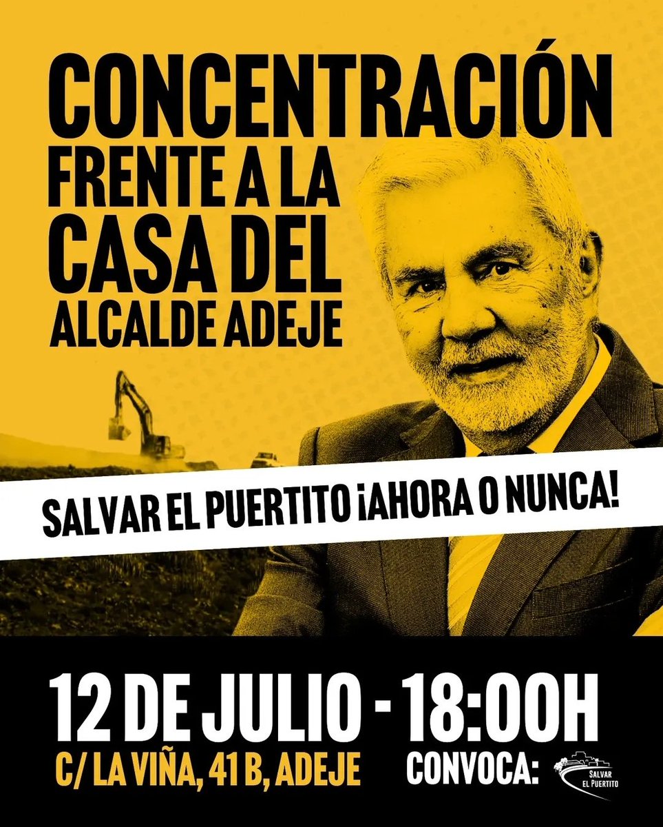📣 COMPARTIMOS:

CONCENTRACIÓN 12-7-2025, 18.00h 

SALVAR EL PUERTITO