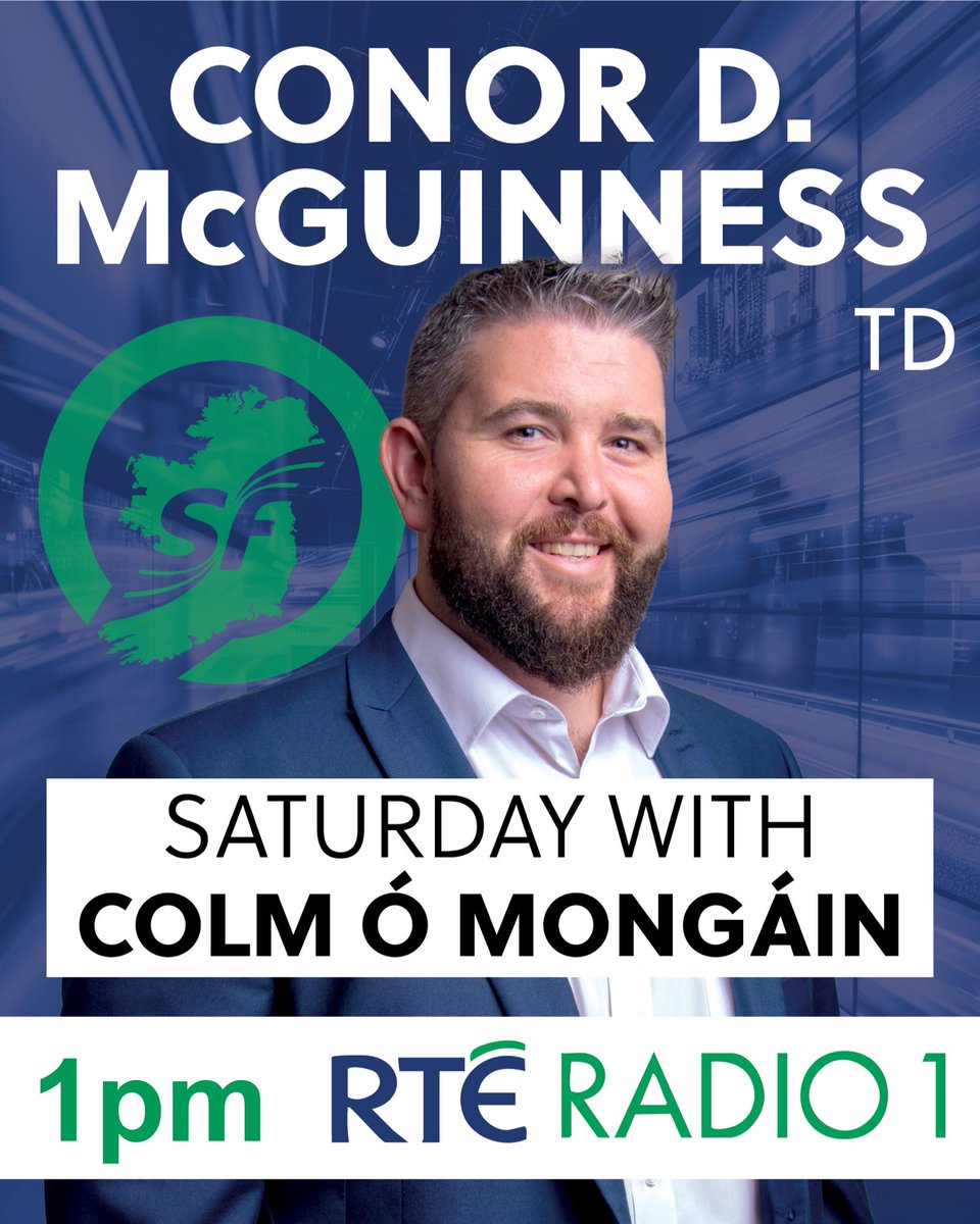 McGuinnessConor's tweet image. Tune in to RTÉ Radio One today at 1pm, where I’ll be calling the Government on Housing, the Cost of Living, and the need to get the Occupied Territories Bill passed.
