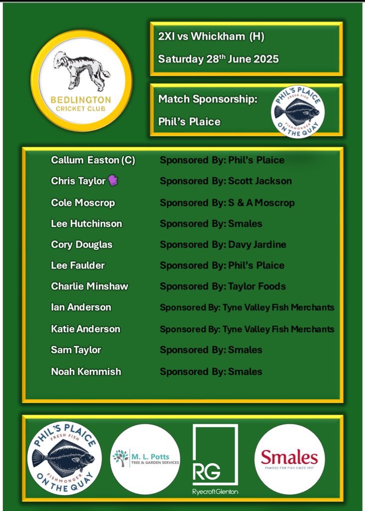 Team News 🏏

Today sees the 1XI travel to GEMS 
While the 2XI host Whickham 

Both games 1pm starts 

Bar open all day 🍺