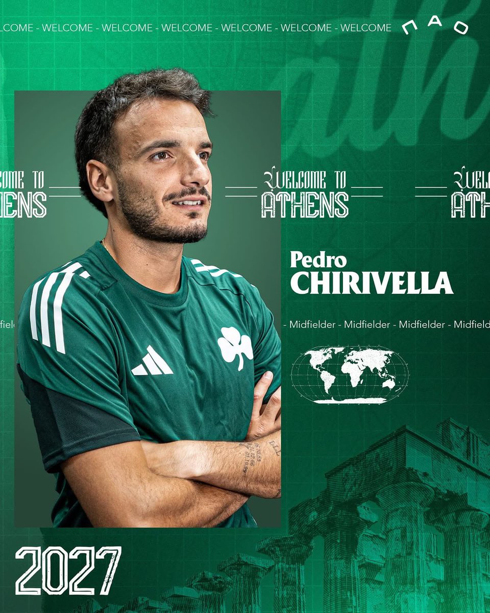 Welcome to Athens <a href="/pedrochb97/">Pedro Chirivella</a> 🏛️☘️ #PAOFC #Panathinaikos