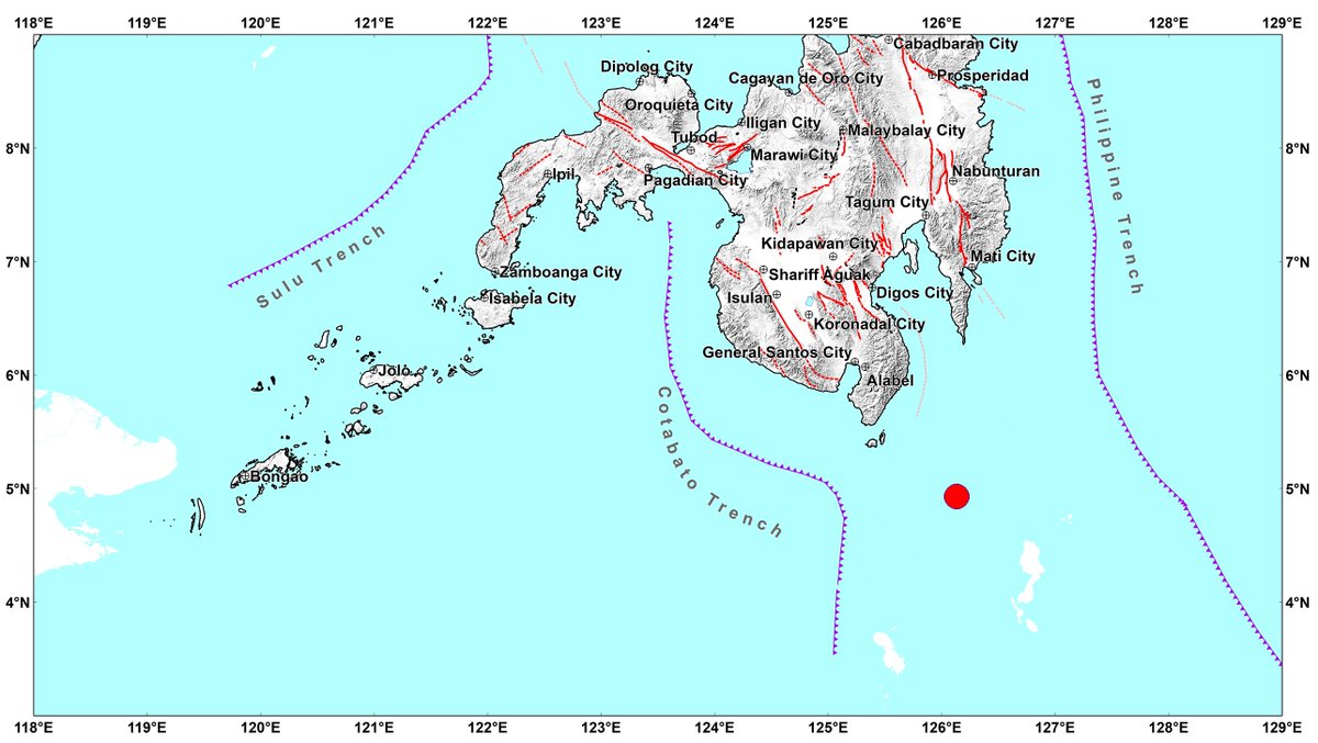 #EarthquakePH #EarthquakeDavaoOccidental
Earthquake Information No.1
Date and Time: 28 June 2025 - 05:29 PM
Magnitude = 3.7
Depth = 068 km
Location = 04.92°N, 126.13°E - 095 km S 50° E of Sarangani Island (Municipality Of Sarangani) (Davao Occidental)

earthquake.phivolcs.dost.gov.ph/2025_Earthquak…