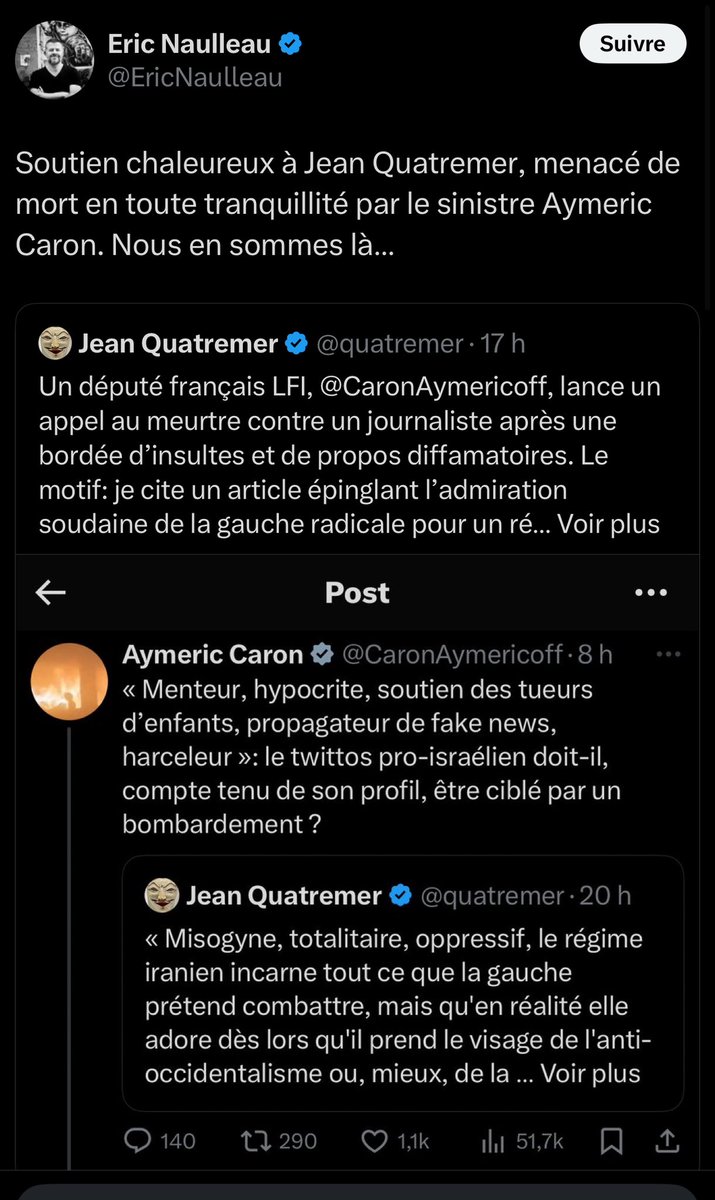 Aymeric Caron (@caronaymericoff) on Twitter photo Pour celles et ceux qui en doutaient encore, <a href="/EricNaulleau/">Eric Naulleau</a>, l’ex-chroniqueur « de gôche » passé à l’extrême-droite la plus raciste pour payer ses factures et pour montrer son faciès à la France entière de peur qu’elle l’oublie, le Naulleau qui assiste aux meetings de Zemmour pour Pour celles et ceux qui en doutaient encore, <a href="/EricNaulleau/">Eric Naulleau</a>, l’ex-chroniqueur « de gôche » passé à l’extrême-droite la plus raciste pour payer ses factures et pour montrer son faciès à la France entière de peur qu’elle l’oublie, le Naulleau qui assiste aux meetings de Zemmour pour