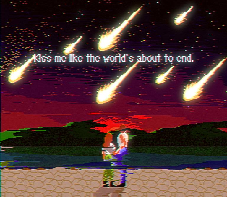 i hope i'm not the only one who would love to kiss while a meteor eclipsed earth