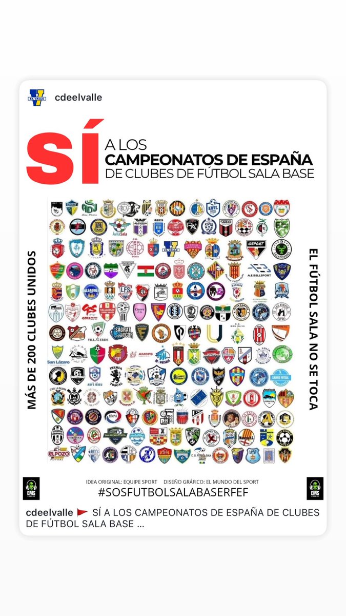 #SOSFUTBOLBASE
#SICAMPEONATODEESPAÑA
#CLUBESBASEFUTSAL
Es una vergüenza lo que estáis haciendo con el fútbol sala <a href="/FutSalRFEF/">Futsal RFEF</a>