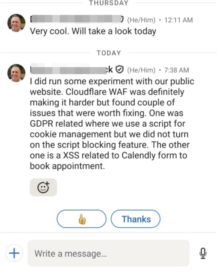 Ayush_cg's tweet image. My vibe-coded AI agent just helped a $41 million funded company in a highly regulated compliance sector identify a GDPR compliance issue and an XSS bug related to how they handle Calendly

Ship it to people who can buy your product as soon as you find it even a little bit useful