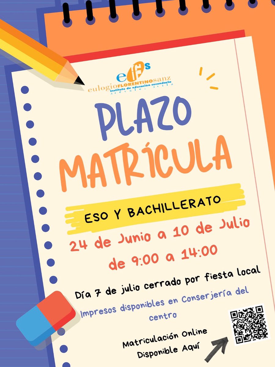 Abierto plazo matrícula ⬇️