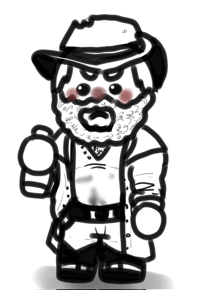 MrMilkyWiggles's tweet image. Final part of the lil drawings of the gang members. ❤️
#rdr2