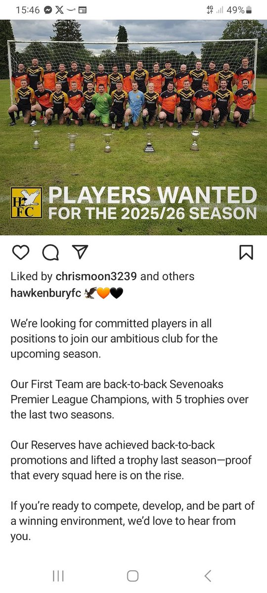 HawkenburyFC First Team (@fc_hawkenbury) on Twitter photo Our end of season Awards ceremony happens this afternoon at one of our sponsors <a href="/TheRoyalOakTW/">The Royal Oak</a> . Be good to see the boys all together again. Especially as preseason starts Thursday, 6.30 at Bayham Road. Both teams still looking for quality, committed players. Our end of season Awards ceremony happens this afternoon at one of our sponsors <a href="/TheRoyalOakTW/">The Royal Oak</a> . Be good to see the boys all together again. Especially as preseason starts Thursday, 6.30 at Bayham Road. Both teams still looking for quality, committed players.