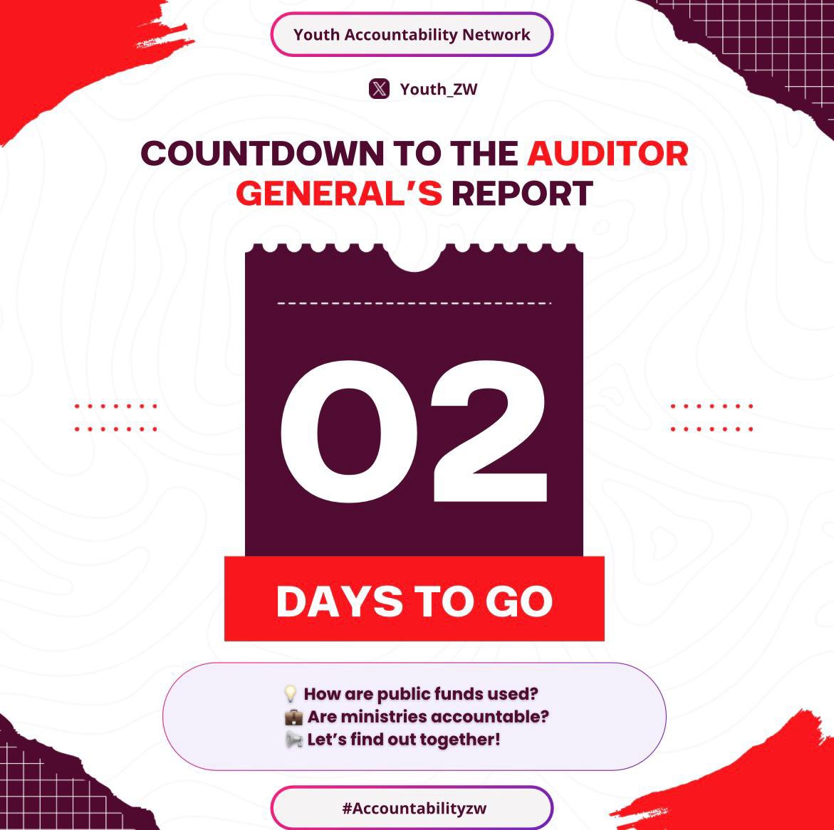 It is exactly 2 days before the Auditor General Report is duly released. It's crucial that Youths go through it and raise the gaps within our financial expenditure &amp; outflows especially after a season of flashy gifting and unusual wealth accumulation <a href="/Cde_Ostallos/">Gift Ostallos Siziba</a>
#Accountability