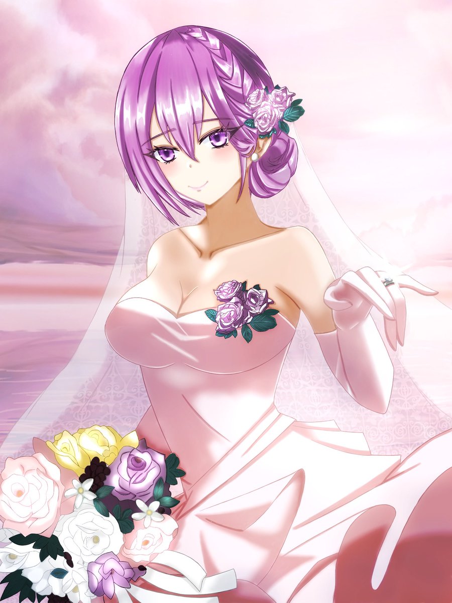 Vtuber春雨すぴかさんへの６月のFAを描きました！今回はジューンブライドなのでウェディングドレス姿です♪

#すぴかすけっち
#春雨すぴか