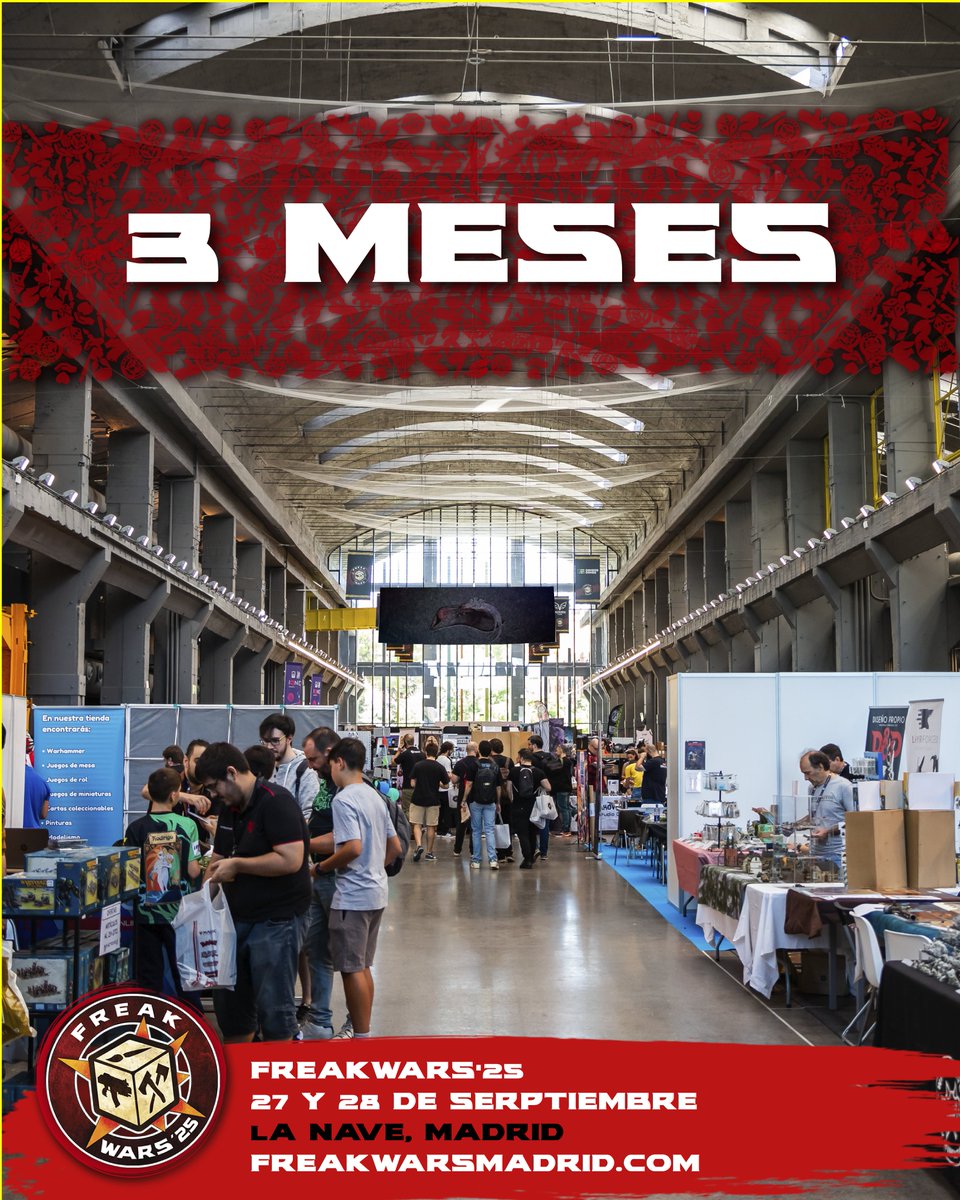 ¡Exactamente en 3 meses nos vemos en Freak Wars! ¿Tienes ya tu entrada? ¿Has elegido tu torneo? ¿Estás preparando tu cosplay? ¿Has reservado tu merchan favorito? El hype es real. 🧡⚔️🏆
freakwarsmadrid.com
#CuentaAtrásFW25 #FreakWars25 #Wargames #Cosplay #freakwars