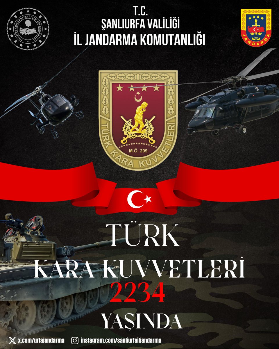 Türk Kara Kuvvetlerinin kuruluş yıl dönümü kutlu olsun.🇹🇷