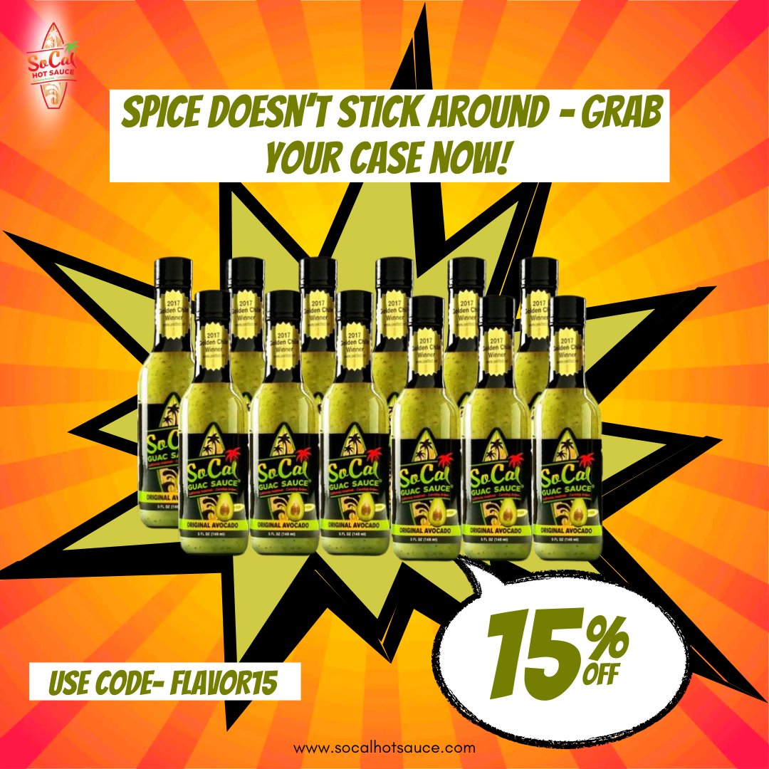 12 bottles. All fire. All flavor. SoCal Hot Sauce brings bold heat to every bite – and now’s your moment to stock up.

💥 15% OFF on cases – Use code: FLAVOR15
🌶️ Shop now: socalhotsauce.com
Hurry – this heat won’t last forever!
Spice flies fast… don’t miss the drop. ⏳🔥