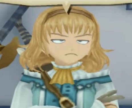 Demonpizzaidc's tweet image. People asking for a remake of tales of the abyss feels so strange to me because I don’t understand how a remake would capture the facial expressions characters were doing in that game