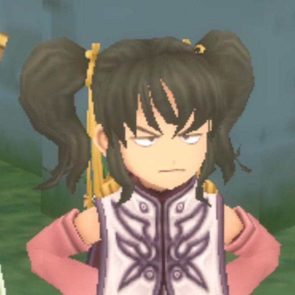 Demonpizzaidc's tweet image. People asking for a remake of tales of the abyss feels so strange to me because I don’t understand how a remake would capture the facial expressions characters were doing in that game