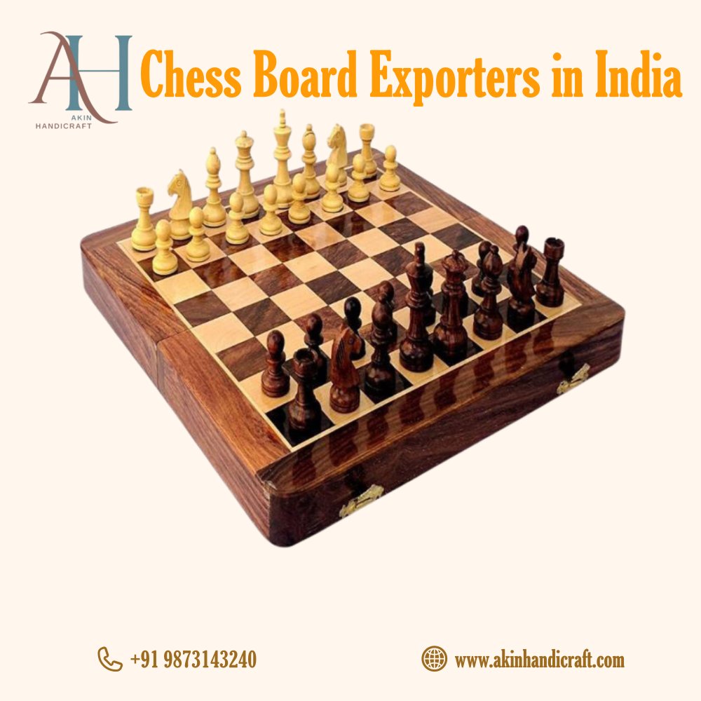 Akinhandicraf's tweet image. Akinhandicraft is the top Chess Board Exporters in India. Visit our website now for bulk orders: akinhandicraft.com/product-catego… #ChessBoardExporter
#WoodenChessBoard